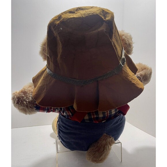 Vtg FurSkins Xavier Roberts Plush Stuffed Toy Bear Hat Boots Tie Plaid Shirt 20" - Picture 7 of 14